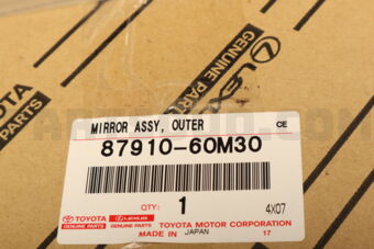 8791060M30 Toyota MIRROR ASSY, OUTER REAR VIEW, RH
