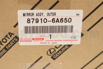 879106A650 Toyota MIRROR ASSY, OUTER