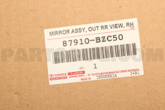 87910BZC50 Toyota MIRROR ASSY  OUTER R