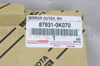 879310K070 MIRROR SUB-ASSY, OUTER REAR VIEW, 