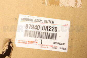879400A220 Toyota MIRROR ASSY, OUTER R
