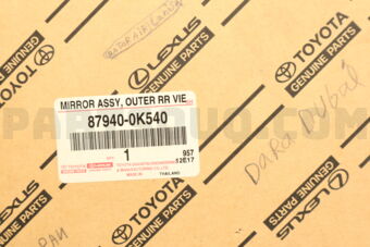 879400K540 Toyota MIRROR ASSY, OUTER REAR VIEW, LH