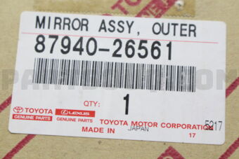 8794026561 MIRROR ASSY, OUTER REAR VIEW, LH