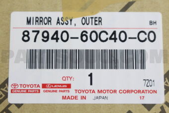 8794060C40C0 MIRROR ASSY, OUTER REAR VIEW, LH