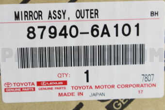 879406A101 MIRROR ASSY, OUTER REAR VIEW, LH