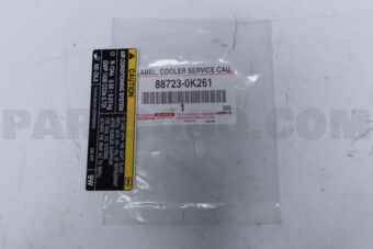 887230K261 LABEL, COOLER SERVIC