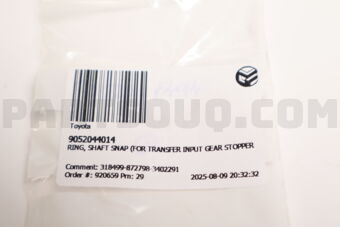 9052044014 Toyota RING, SHAFT SNAP (FOR TRANSFER INPUT GEAR STOPPER)