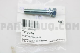 9161160840 Toyota BOLT,W/WASHER