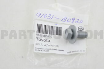 91631B0820 BOLT, W/WASHER
