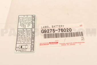 G927576020 LABEL, BATTERY CAUTION, NO.1