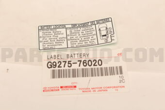 G927576020 LABEL, BATTERY CAUTION, NO.1
