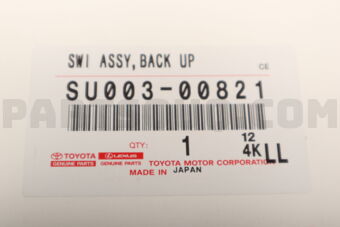 SU00300821 Toyota SWITCH ASSY, BACK-UP LAMP