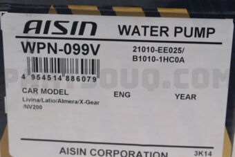 AISIN WPN099V WATER PUMP 21010-EE025,B1010-1HC0A NI HR12DE MICRA 201010-201510 AISIN