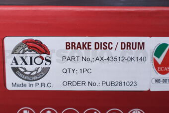 Axios 435120K140 BRAKE DISC - 1KD2KD-FTV2TR-FE