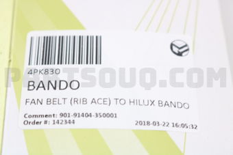 BANDO 4PK830 FAN BELT (RIB ACE) TO HILUX BANDO