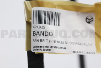 BANDO 4PK925 FAN BELT (RIB ACE) NI SIGMA/GALANT MK BANDO
