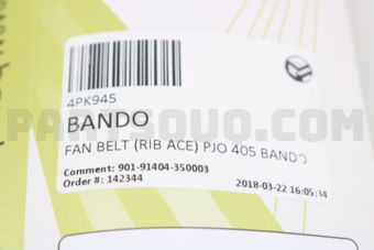 BANDO 4PK945 FAN BELT (RIB ACE) PJO 405 BANDO