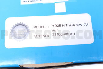 DENKI 23100VK010 ALTERNATOR, 12V 2V 90A, NISSAN
