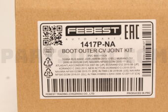 FEBEST 1417PNA BOOT OUTER CV JOINT KIT 89X111X28