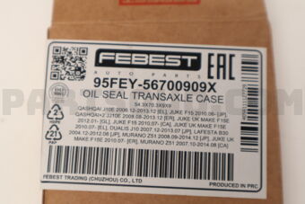 FEBEST 95FEY56700909X OIL SEAL TRANSAXLE CASE 54.3X70.3X9