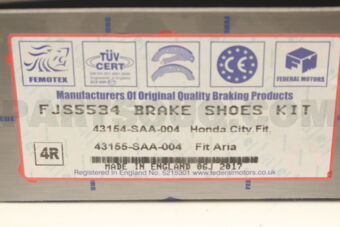 FMB FJS5534 BRAKE SHOE HO CITY, 4R, 43154-SAA-004/43155-SAA-004 FMB