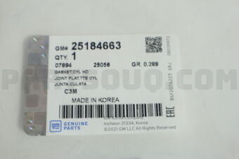 General Motors 25184663 GASKET, CYL HD