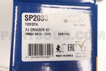 Hi-Q SP2033 BRAKE PAD FRONT TO FJ CRUISER 2007- Hi-Q