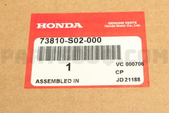 Honda 73810S02000 MLDG SET,R QTR