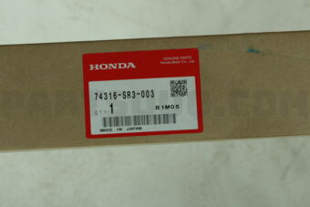 Honda 74316SR3003 MLDG ASSY L ROOF