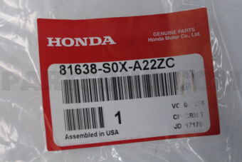 Honda 81638S0XA22ZC COVER REC*YR169L*