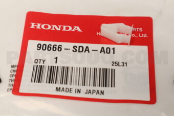 Honda 90666SDAA01 CLIP,SNAP FIT(PO)