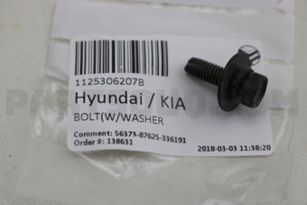 Hyundai / KIA 1125306207B BOLT(W/WASHER)