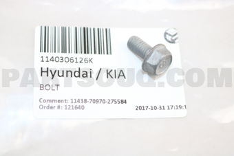 Hyundai / KIA 1140306126K BOLT