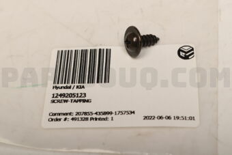 Hyundai / KIA 1249205123 SCREW-TAPPING