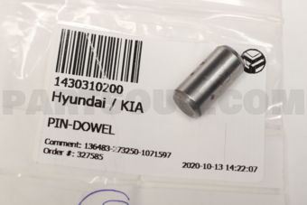 Hyundai / KIA 1430310200 PIN-DOWEL