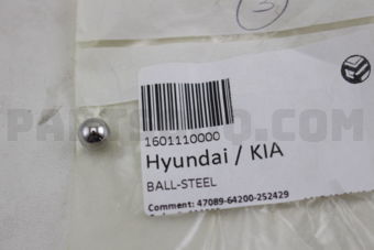 Hyundai / KIA 1601110000 BALL-STEEL