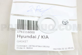 Hyundai / KIA 1751116000 GASKET