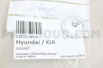 Hyundai / KIA 1751116000 GASKET