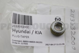 Hyundai / KIA 2113332000 PLUG-TAPER