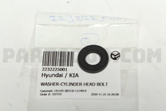 Hyundai / KIA 2232225001 WASHER-CYLINDER HEAD BOLT