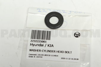 Hyundai / KIA 2232225001 WASHER-CYLINDER HEAD BOLT