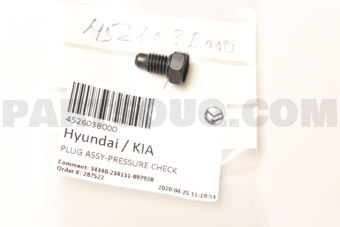 Hyundai / KIA 452603B000 PLUG ASSY-PRESSURE CHECK