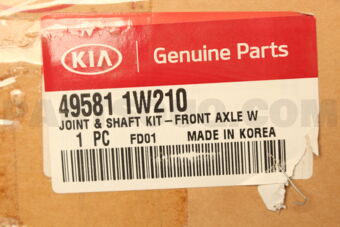 Hyundai / KIA 495811W210 JOINT+SHAFT KIT-FR