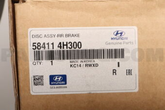 Hyundai / KIA 584114H300 DISC ASSY-RR BRAKE