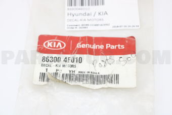 Hyundai / KIA 863004E010 DECAL-KIA MOTORS