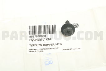 Hyundai / KIA 865793K000 T/SCREW-BUMPER MTG