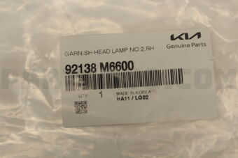 GARNISH-HEAD LAMP NO.2,RH 92138M6600 | Hyundai / KIA Parts | PartSouq
