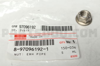 Isuzu 8970961921 NUT; EXH PIP