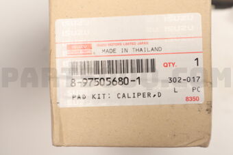 Isuzu 8975056801 PAD KIT,CALIPER,DISC BRK,FRT IS ISUZU