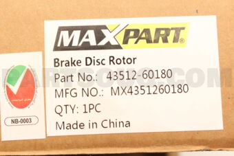 MAXPART 4351260180 BRAKE DISC ROTOR FR